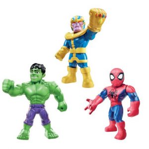 “Playskool Super Hero Adventures Mighties 3 Figures – Hulk, Thanos and Spider-Man”