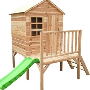 Big Game Hunters Evermeadow Tower Wooden Playhouse with Slide and Platform