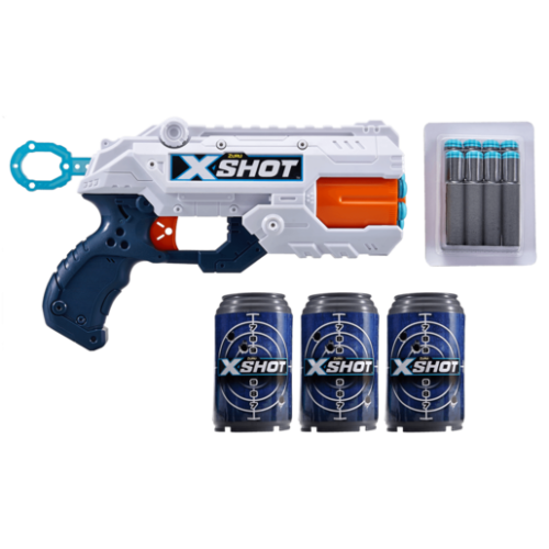 X-Shot Double Reflex 6 Foam Dart Blaster Combo Pack – 8 Darts 3 Cans By ZURU