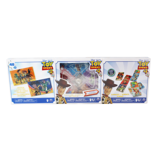 “Disney Pixar Toy Story Three Pack – 2 Puzzles, Popper Jr. Game and Dominoes”
