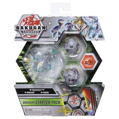 “Bakugan Armored Alliance Starter Pack Trading Card and Figures – Diamond Pegatrix, Howlkor and Pharol”