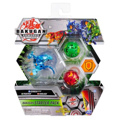 “Bakugan Armored Alliance Starter Pack Trading Card and Figures – Eenoch, Pegatrix and Howlkor”