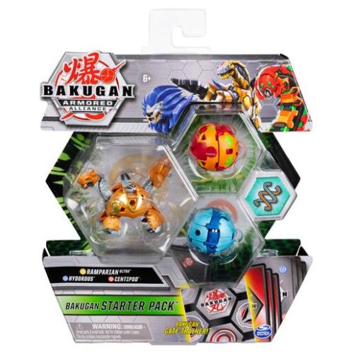 “Bakugan Armored Alliance Starter Pack Trading Card and Figures – Ramparian, Hydorous and Centipod”