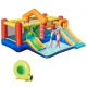 Outsunny 4 in 1 Kids Bouncy Castle Extra Large Double Slides & Trampoline Design Inflatable