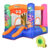 Outsunny Bouncy Castle Inflatable Basket Trampoline Slide Monster Design